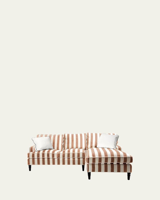 Marquee Brown Stripe 2-Piece Right Arm Chaise Sectional